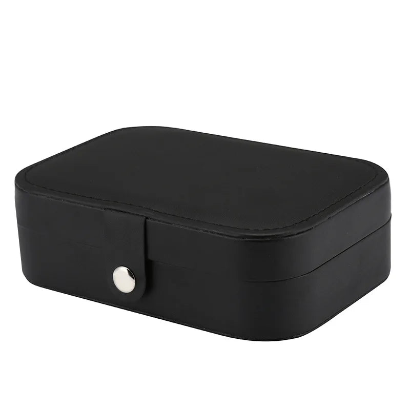 Portable Jewelry Storage Box Travel Organizer Jewelry Case Leather Storage Earrings Necklace Ring Jewelry Organizer Display