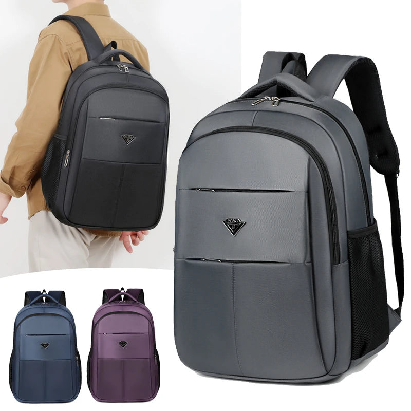 Large-capacity Student School Bag Casual Solid Color Backpack Material Oxford Men New Backpack Multi-functional Simple Bag