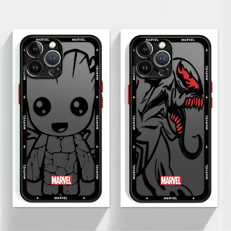 Case for iPhone 17 Pro Max Air 7 8 SE 11 XS XR 12 16 Plus 14 15 13 Mini Funda Back Phone Cover Marvel Groot Venom