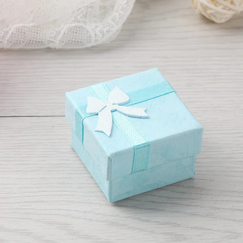12pcs Paper Box Jewelry Packaging Box Multi-color Earrings Ring Box Jewelry Gift Holder 4*4*3CM Wholesale