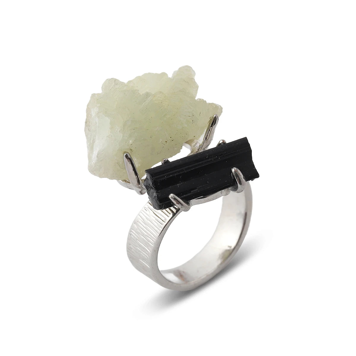 Natural Gemstone Ring Unisex Ring Unique  Crystal Fashion Jewelry Adjustable  Unisex Party Gift Ring Raw Stone Jewelry