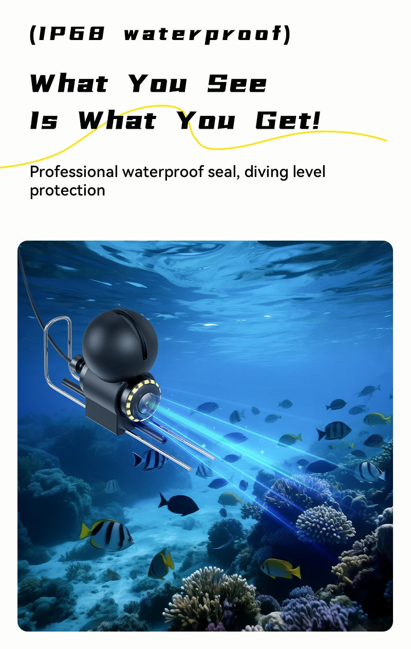 HD1080P Ice Fishing Camera 4.3 Inch LCD Ice Fishing Camera Underwater  1000TVL Portable Fish Depth Finder Water Gift for Men