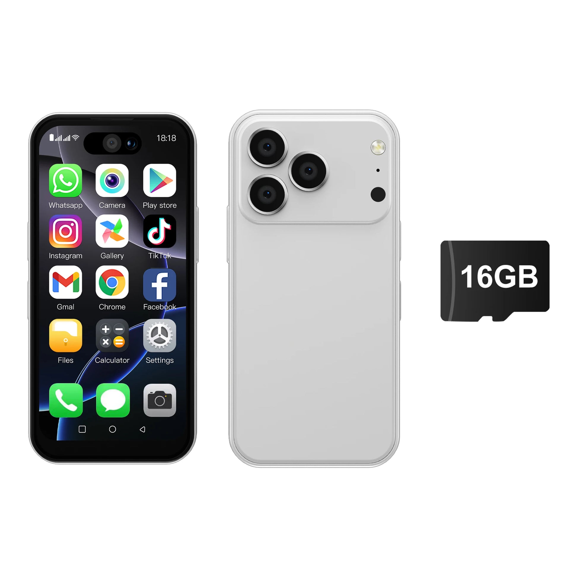 SERVO 17Pro Max 3G Small Smartphone Android System 1GB+16GB 2MP Camera Face Unlock 3.75" Display Mini Smart Phones APP Downloud