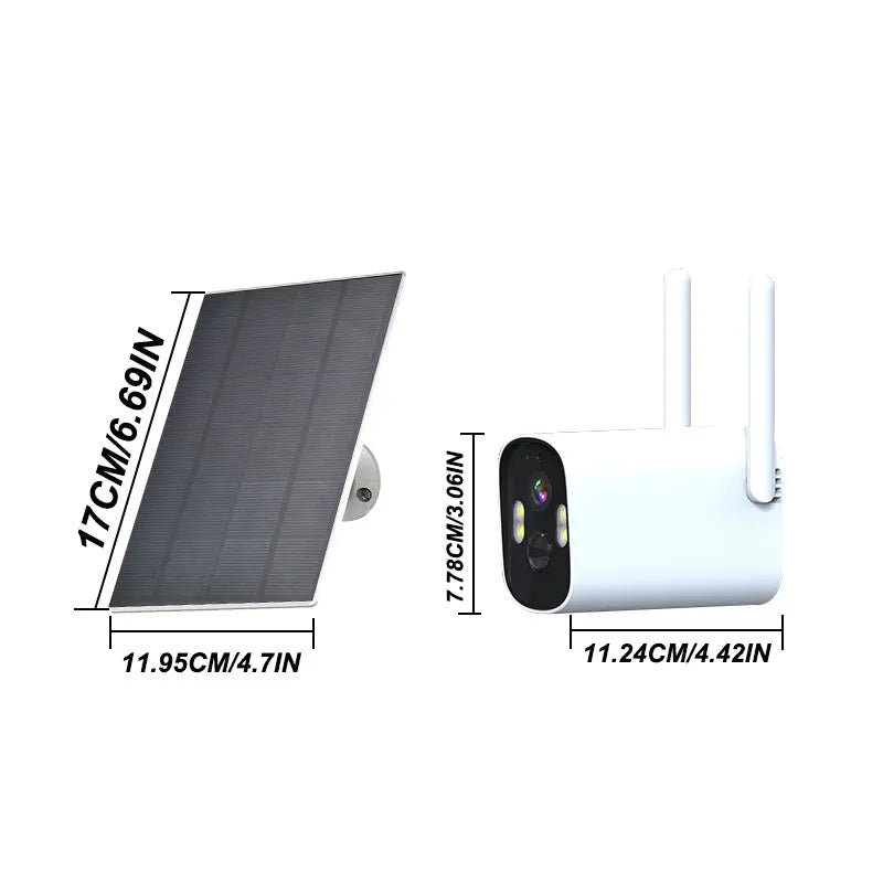 4MP Outdoor Solar-Powered Wireless WiFi Camera with Night Vision Motion Sensor Wireless Home Security Surveillance CCTV Camera