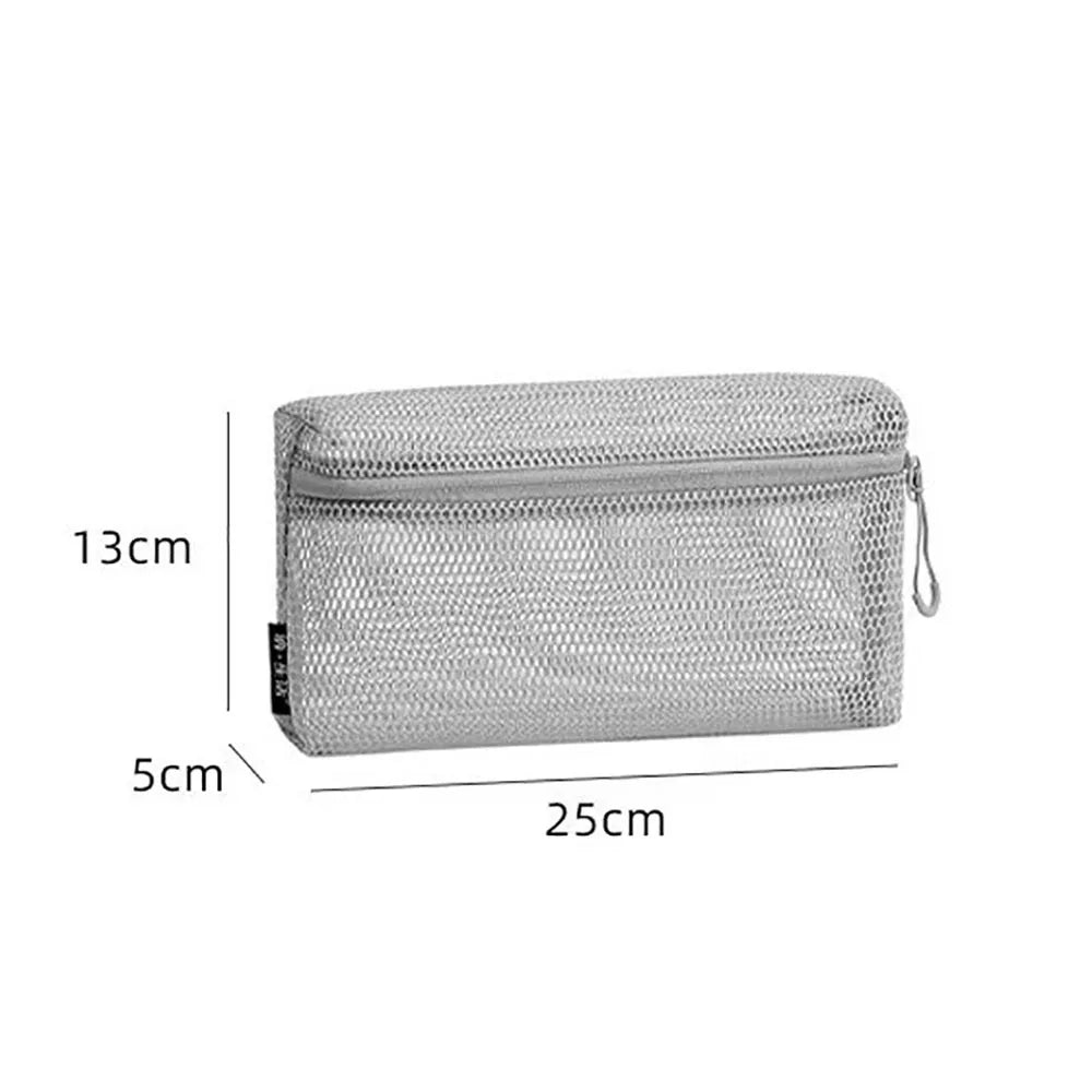 Casual Nylon Storage Pouch With Zipper Hand-held Mesh Pouch Multipurpose Mesh Toiletry Wash Bags Travel