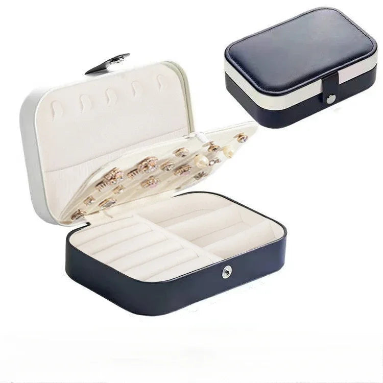 2025 Portable Jewelry Box Jewelry Organizer Display Travel Jewelry Case Boxes Button Leather Storage Zipper Jewelers