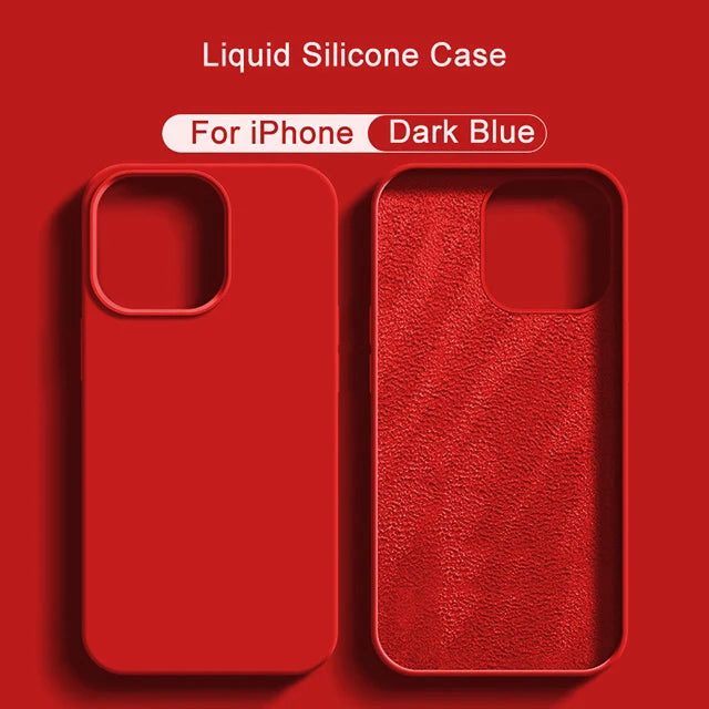 Original Liquid Silicone Phone Case For APPLE iPhone 11 13 12 14 15 Pro Max Cases For iPhone 15 Plus Shockproof Protective Cover