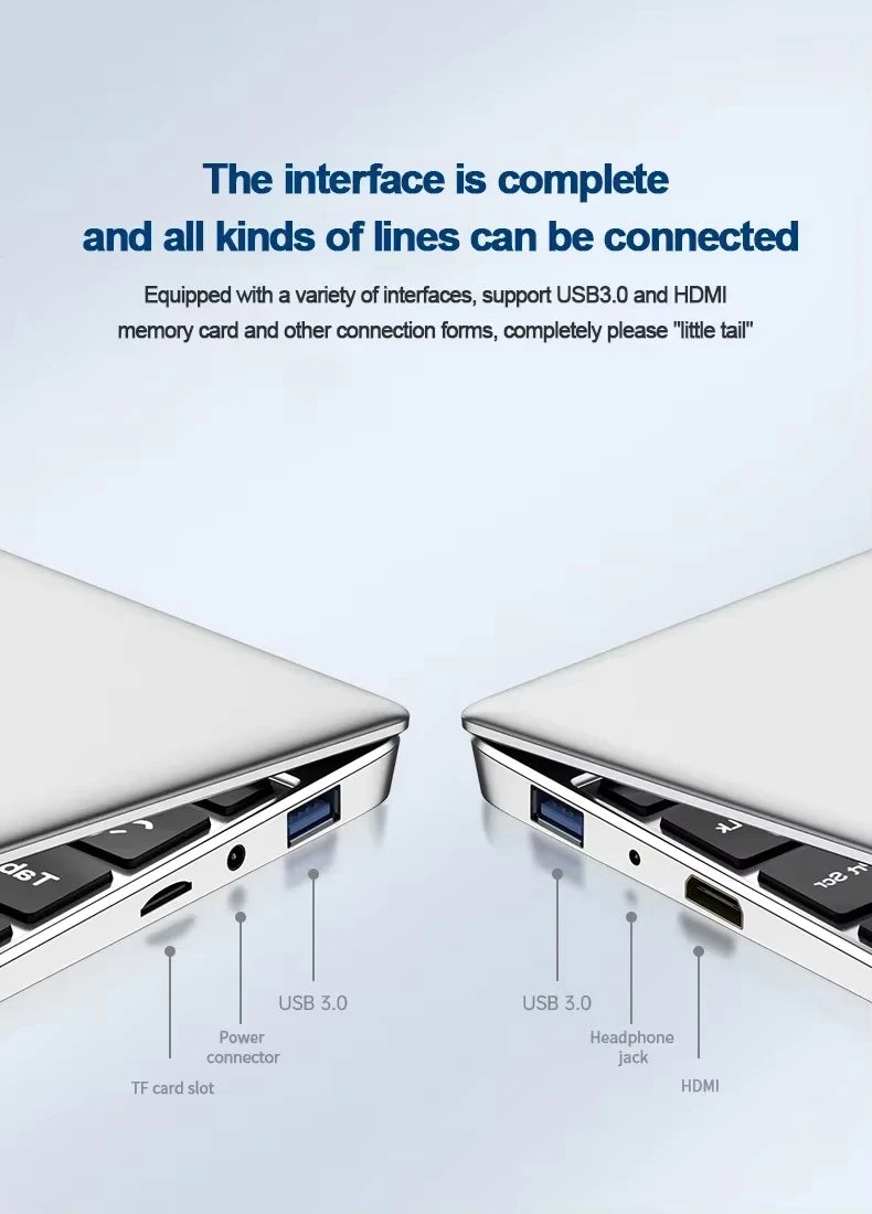 14.1inch Intel Atom A3950 Laptop Computer Windows 11 Pro 2025 Notebook PC 12GB RAM 512GB 1TB SSD 1920*1080 Office Computer PC