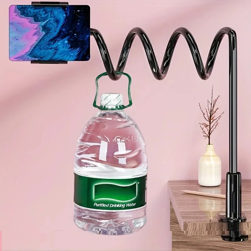 Lazy Bedside DesktopMobile Phone Clamp Bracket Flexible Long Arm Gooseneck Lazy Person Bracket With Handle Overhead Live Bracket