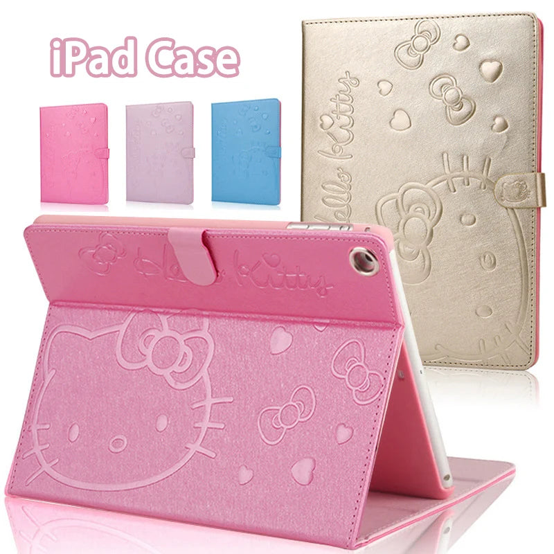 For iPad 2025 11th 10th Gen 11 in A16 iPad Pro 11 6th 5th 7th 8th 9th Gen 10.2 Air6 7 Mini 7Cartoon Hello Kitty Anti-drop Cover