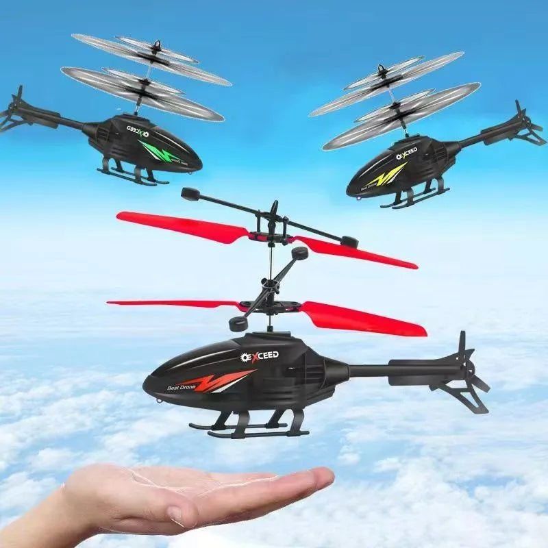 Channel Gesture Control Suspension Helicopter RC Remote Induction Aircraft With Charging LED Light Kids Toy for Boys