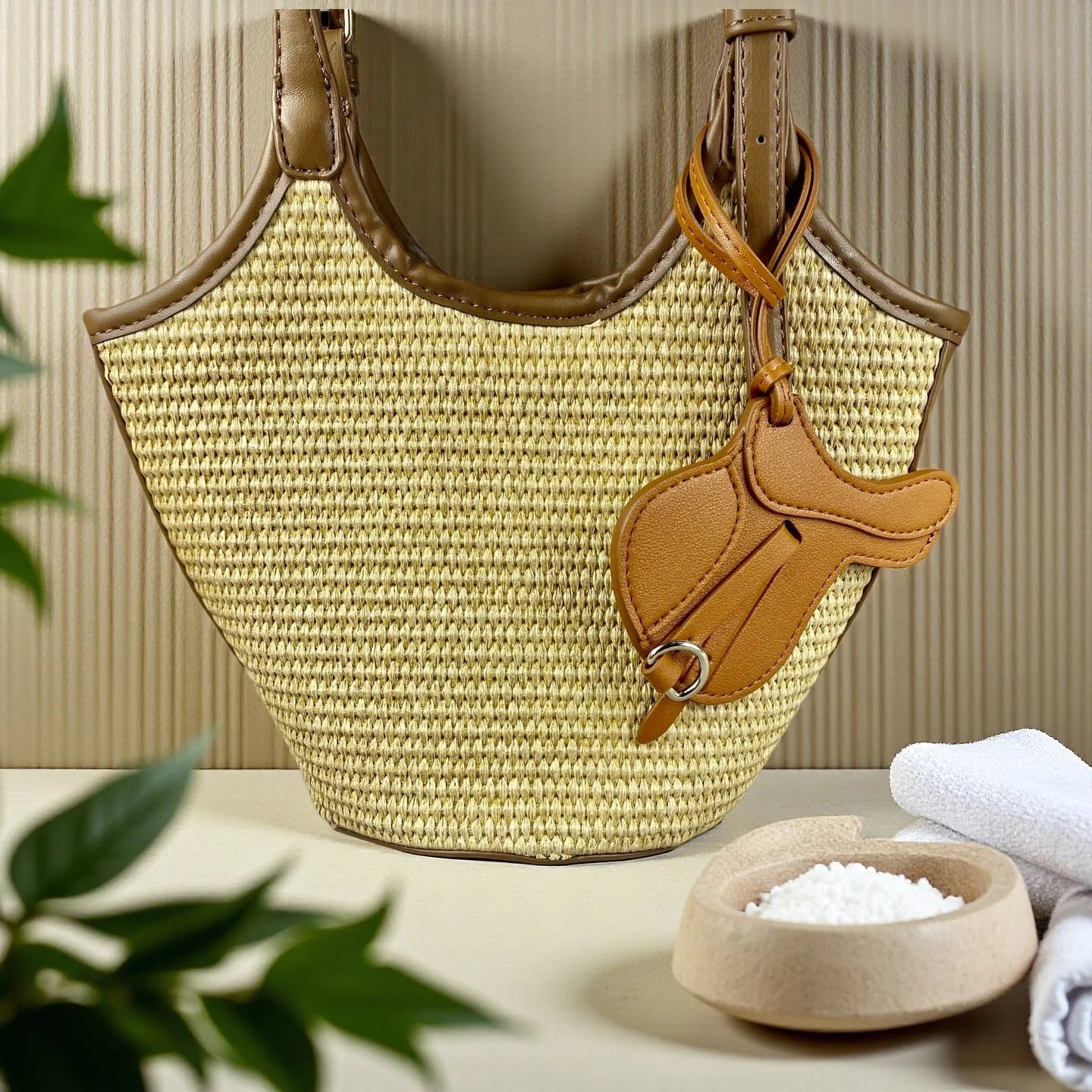 Equestrian Elegance Crafted Saddle Bag Charm - Statement Piece Made with Premium Thick PU Leather, Palmsize