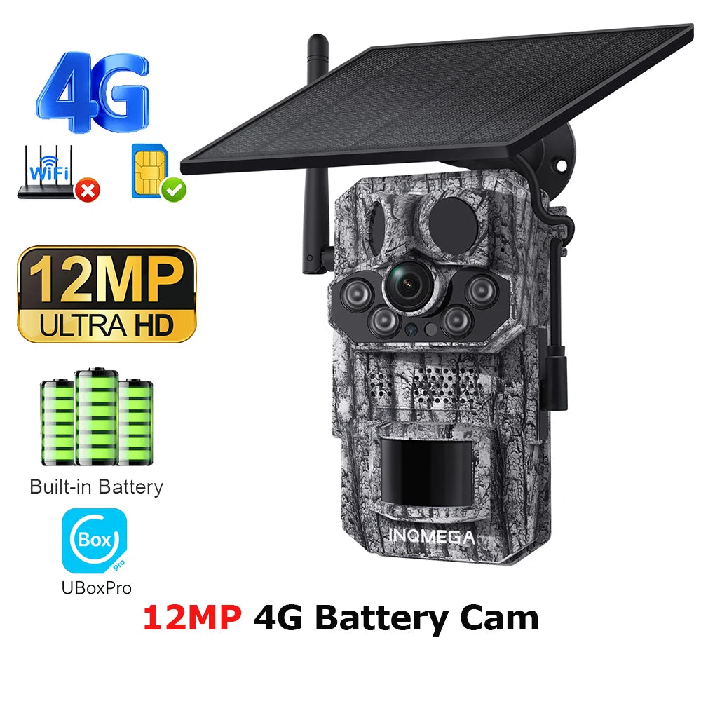 4G Trail Camera HD Video 12MP Images PIR Super-Fast Reflex Trigger Night Vision Wildlife Camera with APP Infrared Camera