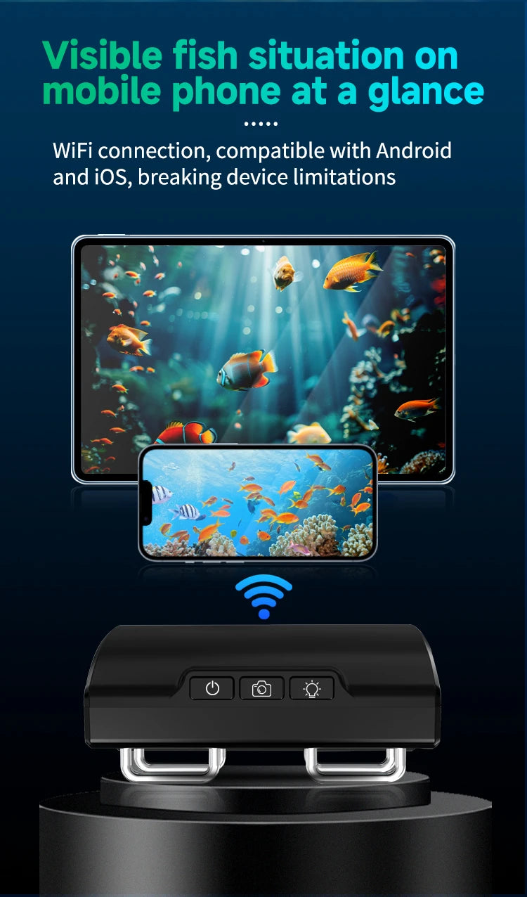 Dodosee 15-50m Underwater WiFi Fishing Camera 2025 New HD Fish Finder with Transmitter Lake Sea IOS&Android Fishing Accessories