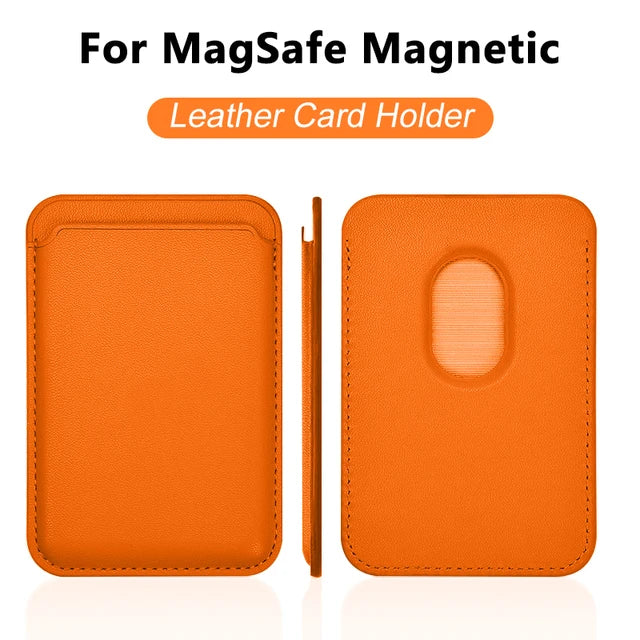 For Magsafe Leather Magnetic Wallet Case For iPhone 14 12 15 13 Pro Max Magnetic Card Bag Cover Samsung S23 S22 Ultra Accessory