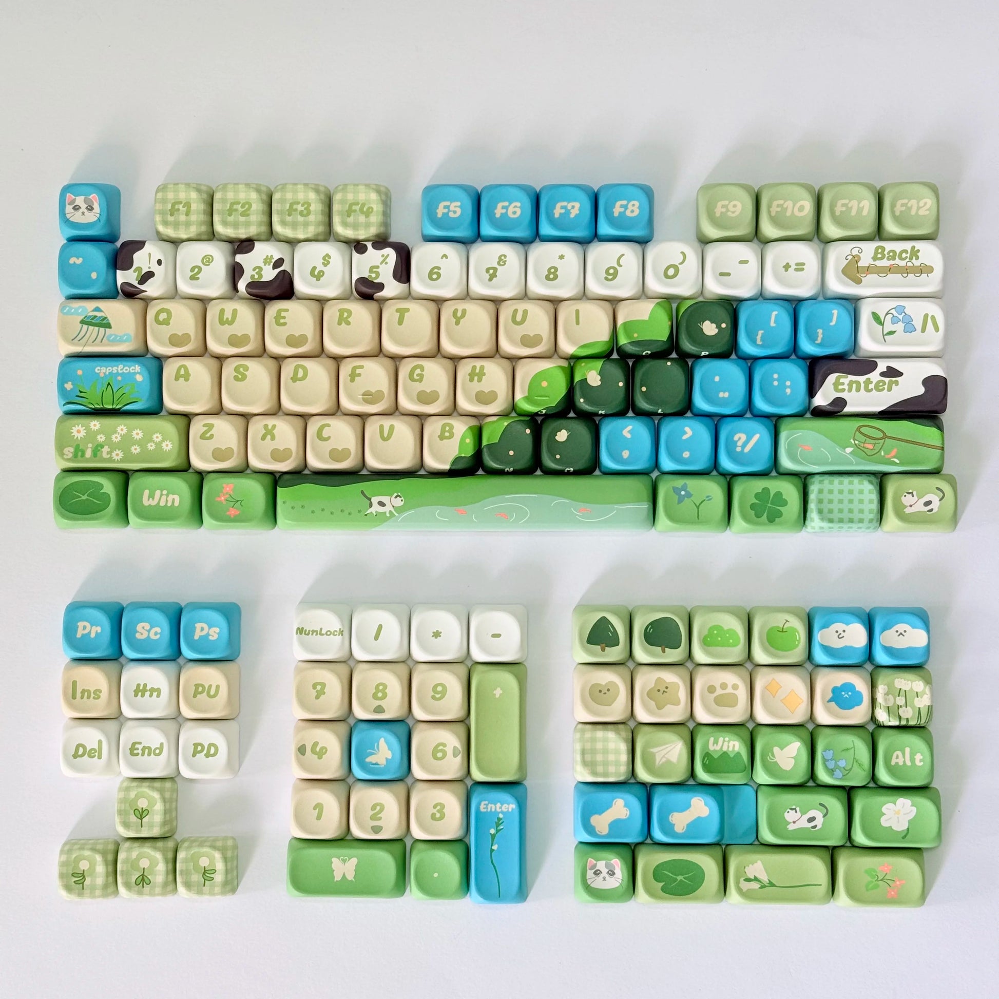 Various Adorable Theme Keycaps for Mechanical Keyboard Pink Green Blue Purple Keycaps MOA for Custom Gaming Keyboard