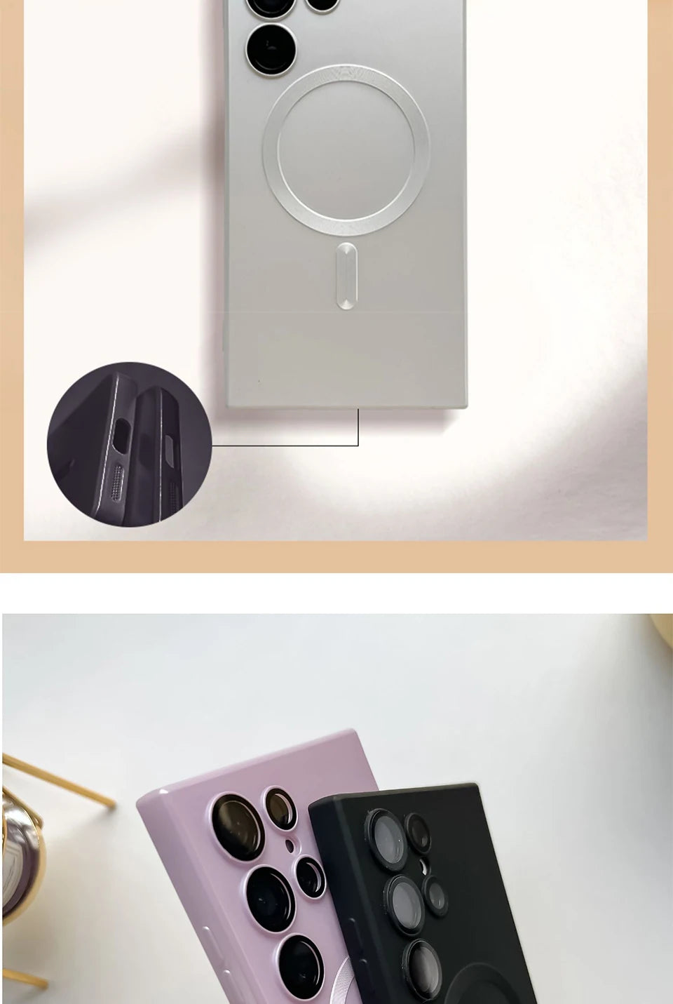 Original For Magsafe Magnetic Silicone Case For Samsung Galaxy S25 S23 S22 S21 S24 Ultra Plus Matte Cases Wireless Charge Cover