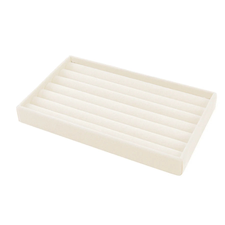 1PC, Flocking Jewelry Box Jewelry Tray, Color: Beige