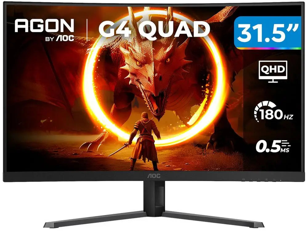 AOC Gaming Gamer Monitor 32 "QHD 180Hz VA 0,5Ms HDMI DisplayPort - Bivolt
