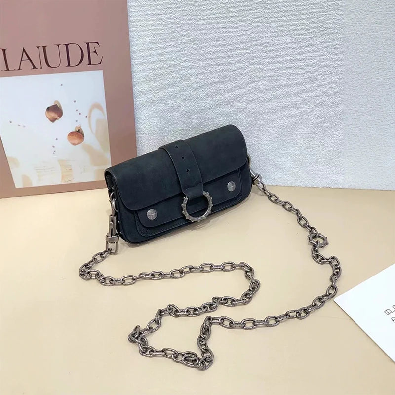 2025 New Classic Women's Leather Mini Square Bag Fashionable Versatile Wing Underarm Single Shoulder Slant Cross Bag Daily Match