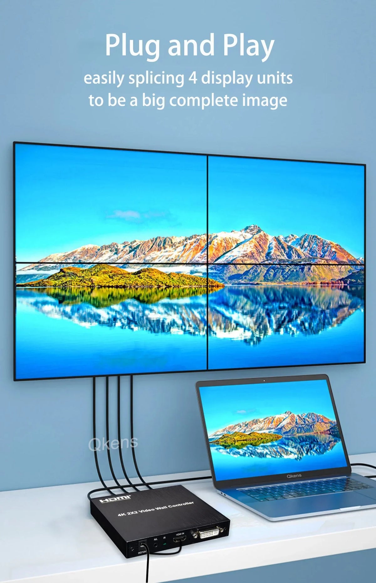 4K 2x2 HDMI TV Wall Controller Multi Monitor Splicing Processor 1X2 1X4 1X3 2X1 3x1 4X1 Video Wall Stitching Box Screen Splicer