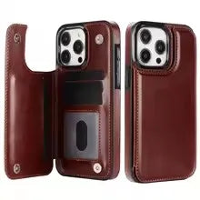 Luxury PU Leather Wallet Case For iPhone 16 15 14 13 12 11 Pro Max SE X XR XS Max 8 7 Plus Kickstand Card Holder Slots Cover