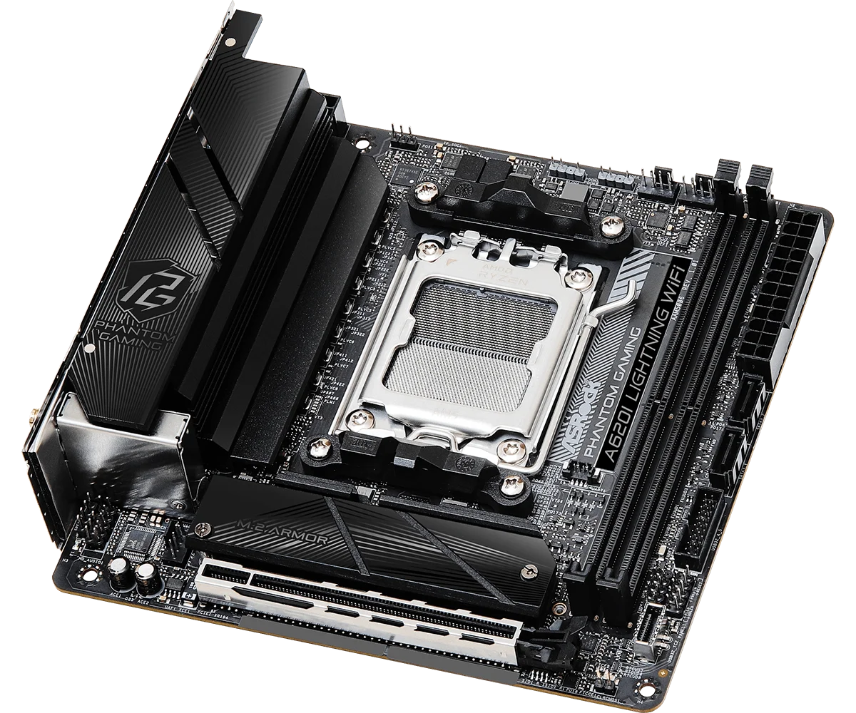 ASROCK A620I Lightning WiFi Mini-ITX Motherboard Socket AM5 AMD A620 DDR5 128GB M.2 support Ryzen 5 7400F Ryzen 7 7700 cpu