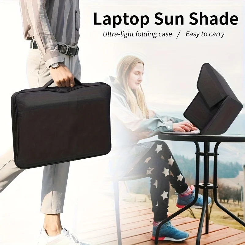 Laptop Bag Laptop Sun Shade, Lightweight Laptop Sun Glare Shield Privacy Cover for Working Outside 14inch