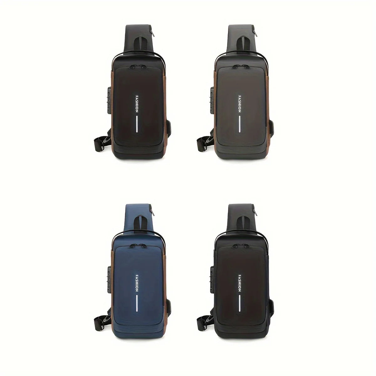 Password Lock Anti-Theft Men's Bag Men's Chest Bag Casual Sports Small Backpack Shoulder Crossbody Bag Motorcycle Bag