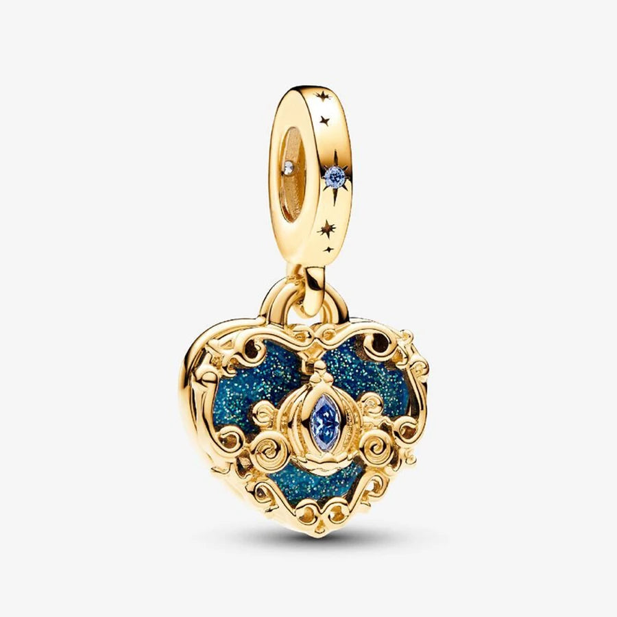 New 925 Silver Gold Bear Love Dog Bead Eternal Lucky Leaf Pumpkin Car Pendant Fashionable DIY Charm Exquisite Jewelry Gift