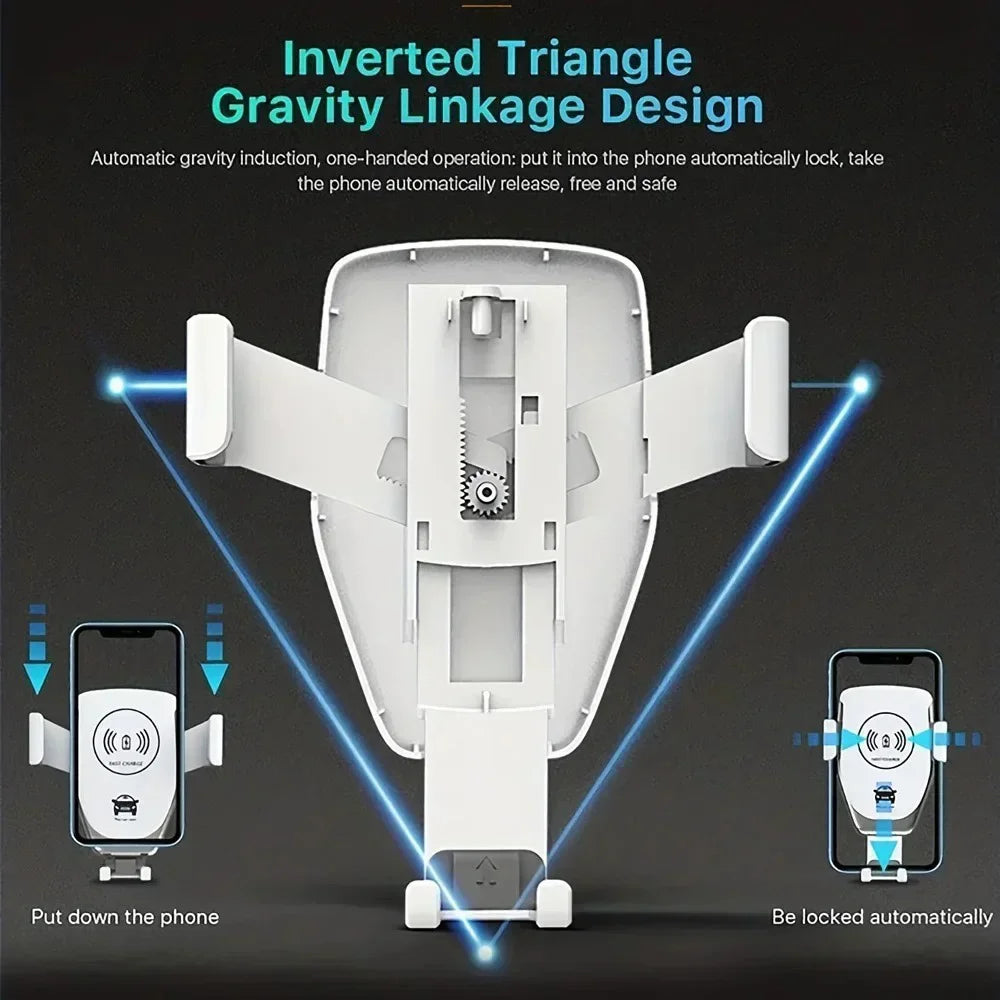 Wireless Car Charger Gravity Induction Mobile Phone Holder Car Air Outlet Bracket Fast Charging Stand for iPhone Samsung Xiaomi