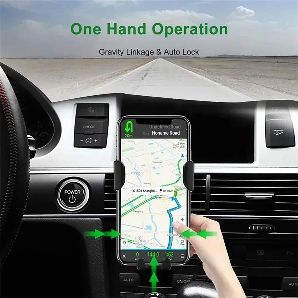 Wireless Car Charger Gravity Induction Mobile Phone Holder Car Air Outlet Bracket Fast Charging Stand for iPhone Samsung Xiaomi
