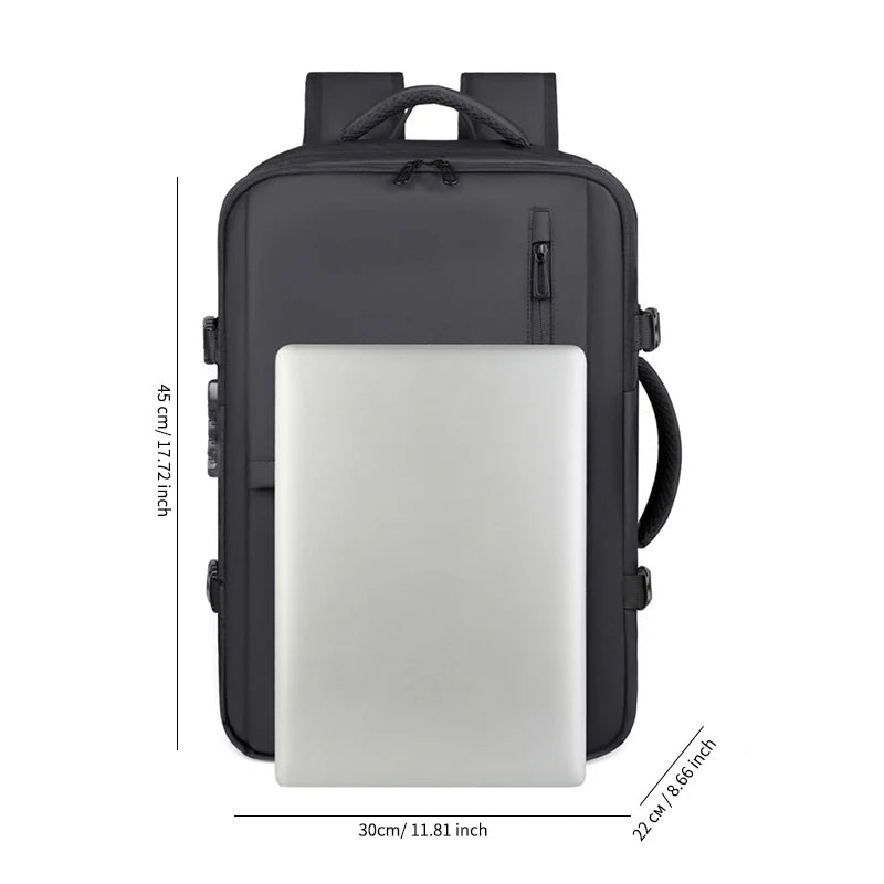 New Men's Backpack Vacuum Compression Backpack Multifunctional Computer Bag Large Capacity Expandable Travel Bag