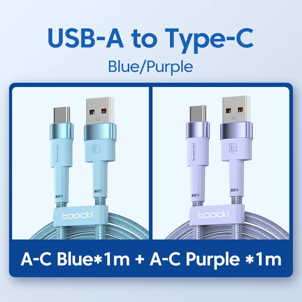 Toocki 2 Pack 3A USB C Cable Type C For Xiaomi 12t Pro Realme Redmi Note 12 Pro Poco F3 X4 GT Fast Charging Cable Data Cord Wire