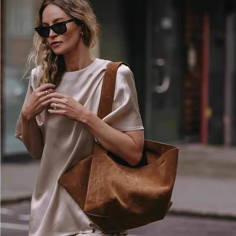 Vintage Large Capacity Women Tote Bag Quality Leather Bucket Female Shoulder Bag Designer Luxury Ladies Handbags