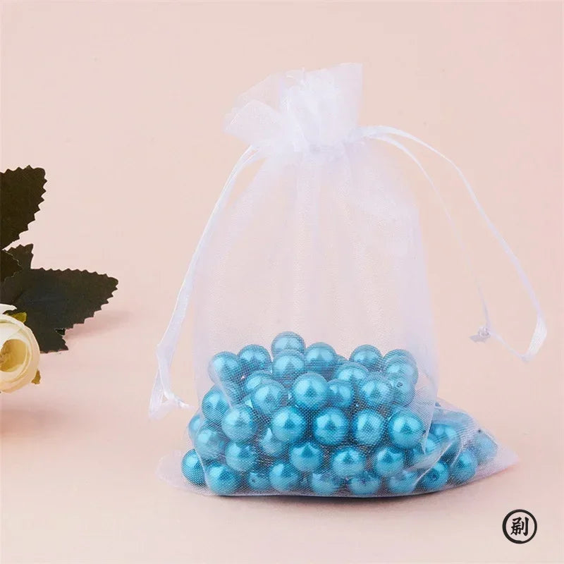 50PCS White Organza Bag Decorations 7 * 9cm or 9*12CM