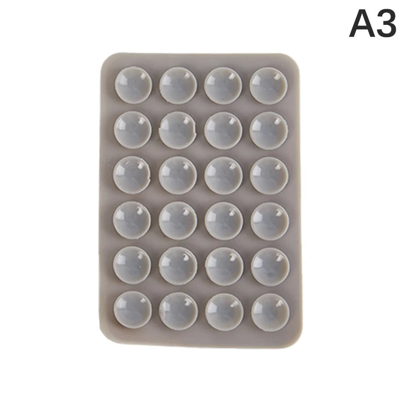 Double Side Silicone Suction Pad For Mobile Phone Fixture Suction Cup Backed Adhesive Silicone Rubber Sucker Pad For Fixed Pad