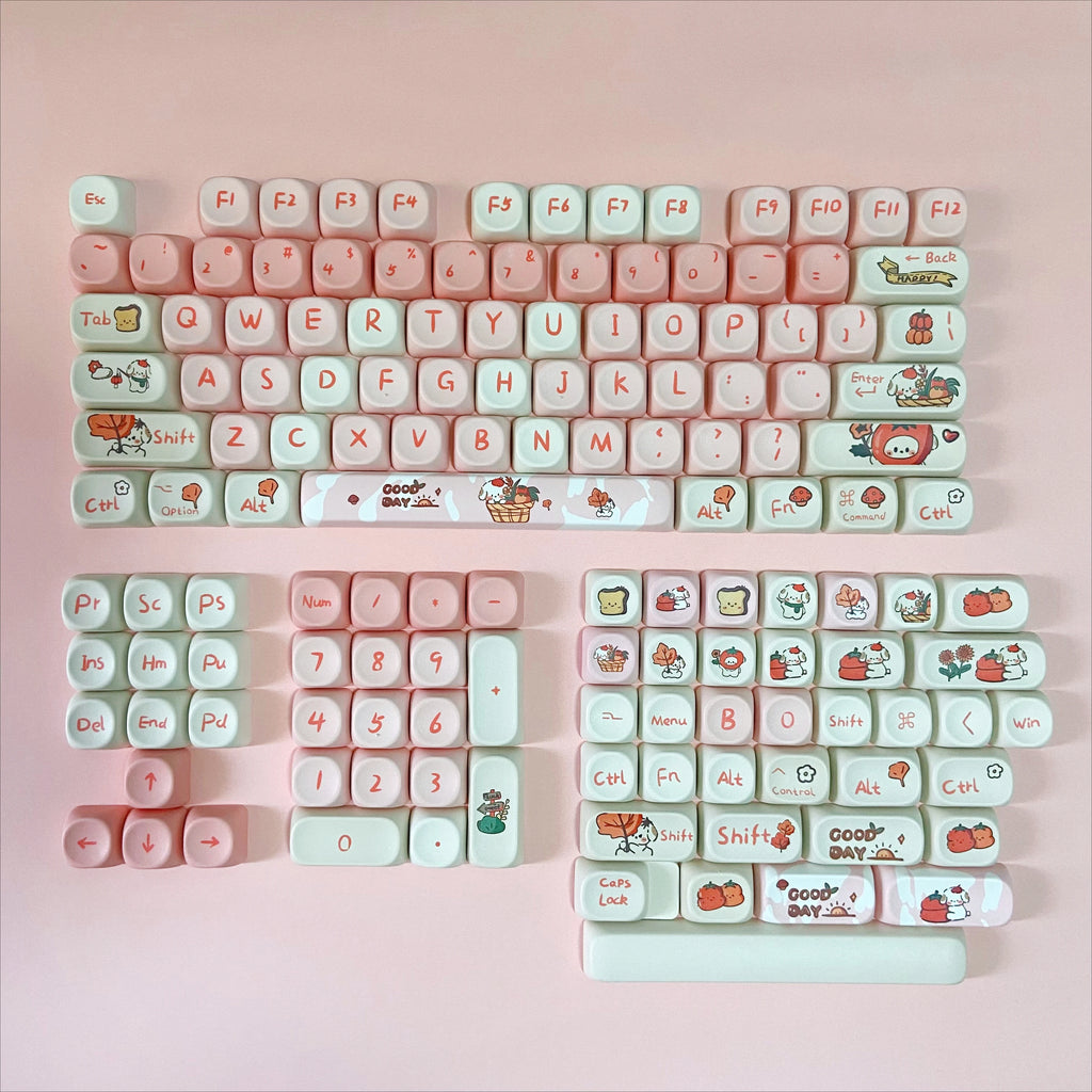 Various Adorable Theme Keycaps for Mechanical Keyboard Pink Green Blue Purple Keycaps MOA for Custom Gaming Keyboard