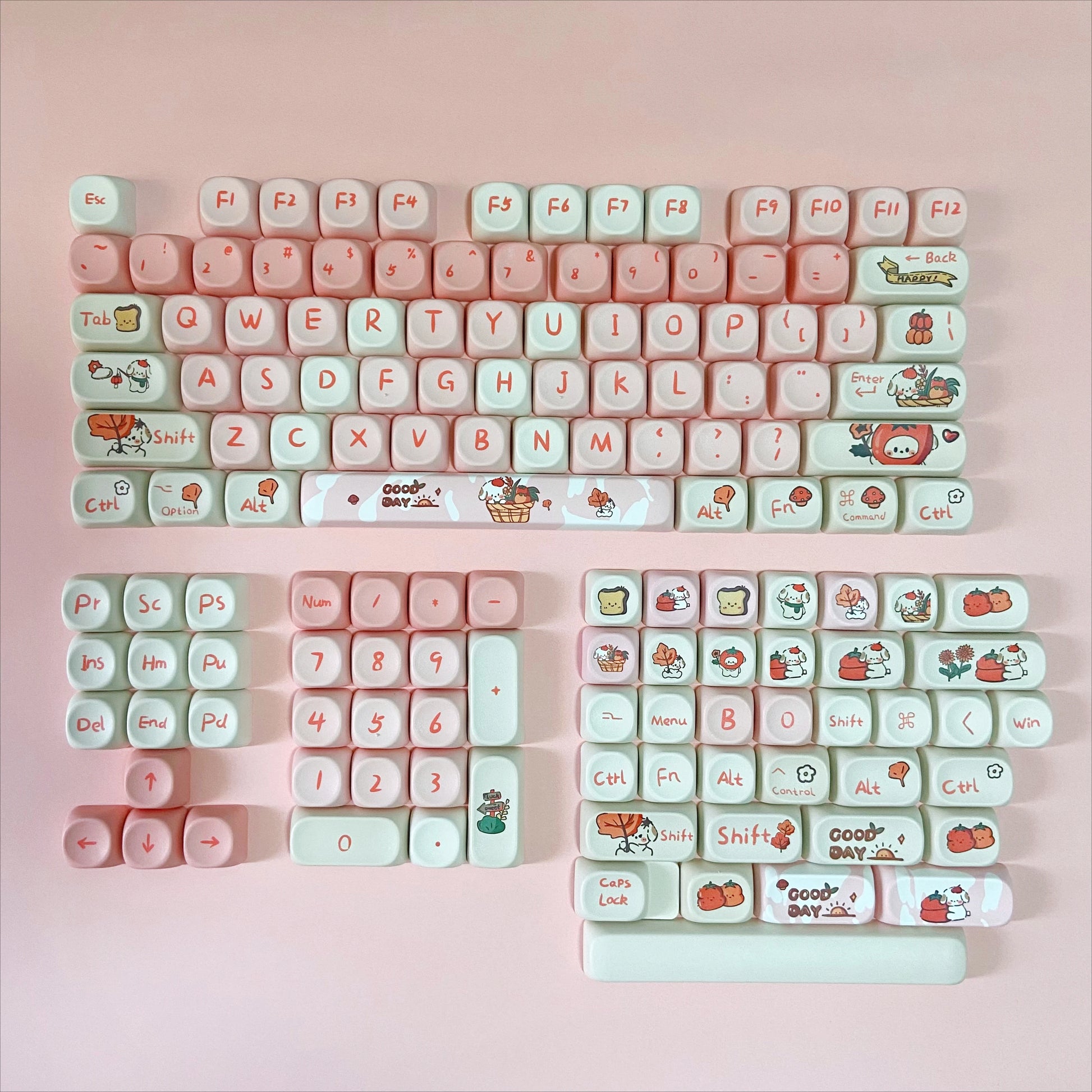 Various Adorable Theme Keycaps for Mechanical Keyboard Pink Green Blue Purple Keycaps MOA for Custom Gaming Keyboard
