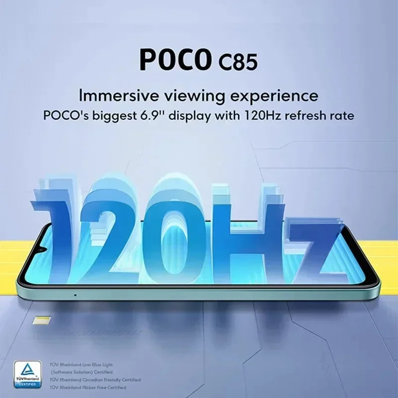 Global Version POCO C85 Smartphone Helio G81 Ultra 6.9" 120Hz Display 33W Charging 6000mAh Battery 50MP Camera NFC