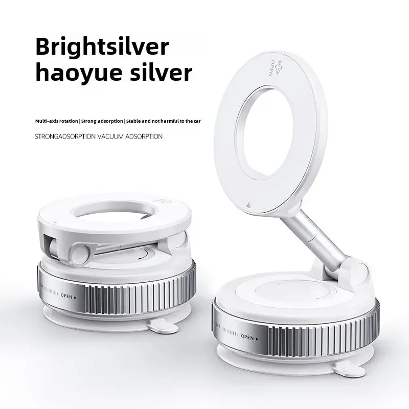 Foldable magnetic car phone holder, vacuum suction cup rotating 360 °, suitable for multi angle adjustment of vehicles and walls