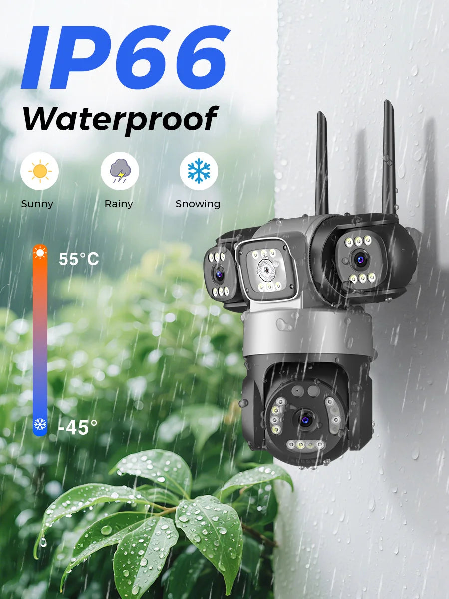 15MP HD Three Screen WIFI IP Camera Outdoor 9MP Dual Lens Camera Ai Human Detection Waterproof CCTV Video Security Camera iCsee