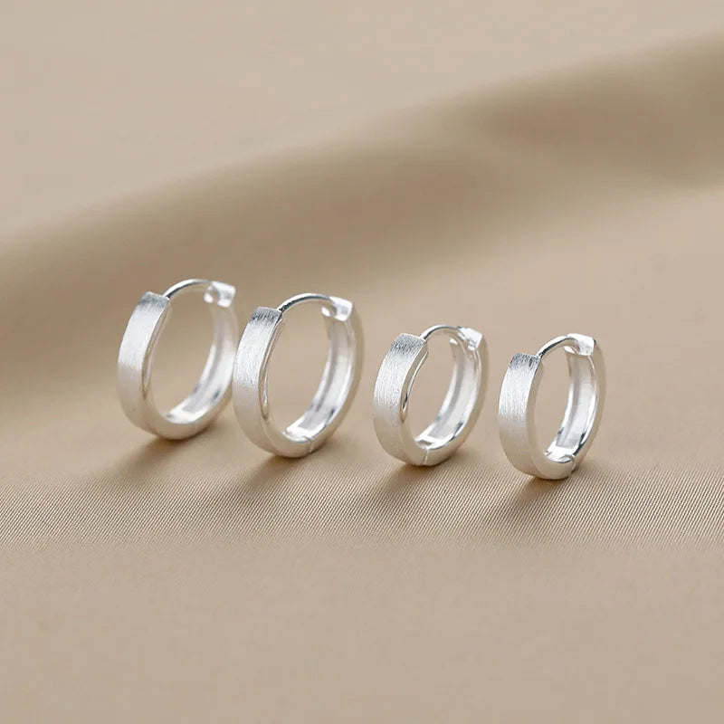 New 925 Sterling Silver Round Earrings Cool Charm Simple Style Earrings Beautiful Jewelry for Women Birthday Party Gift