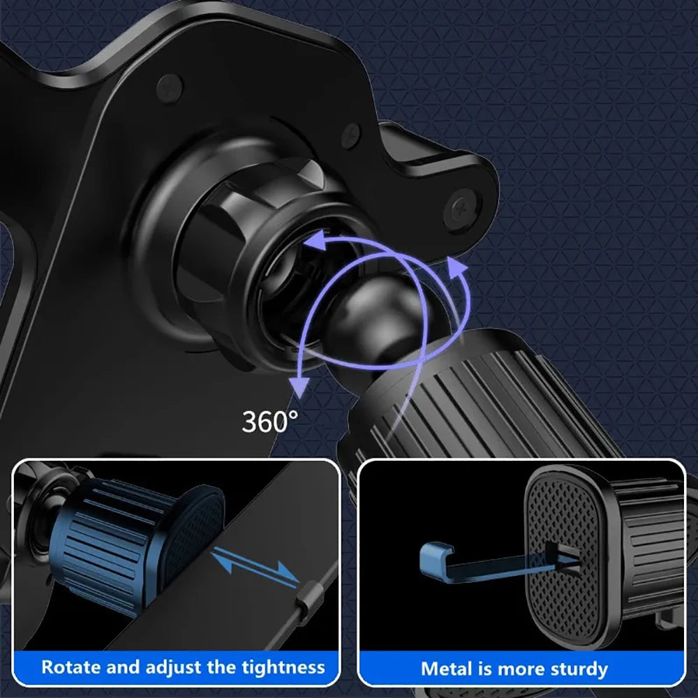 Universal Car Air Vent Phone Holder Gravity Clip Mount 360° Rotation Adjustable Bracket For iPhone Samsung Mobile Phones Stand
