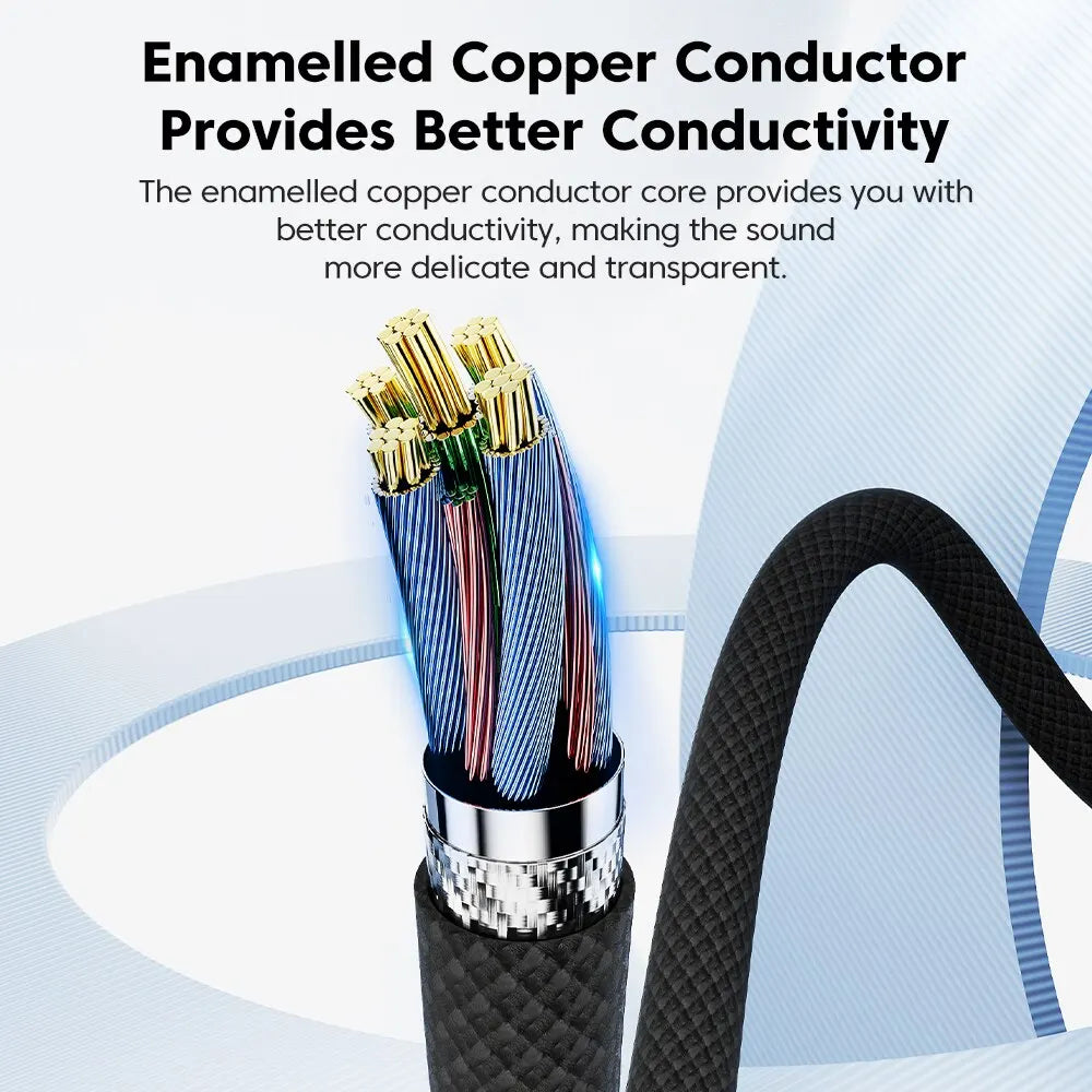 Durable Nylon Braided Type C Headphone Jack Adapter, Gold-Plated 3.5mm Aux Cable for Car/Music/Gaming (0ms Delay, Mic & Volume C