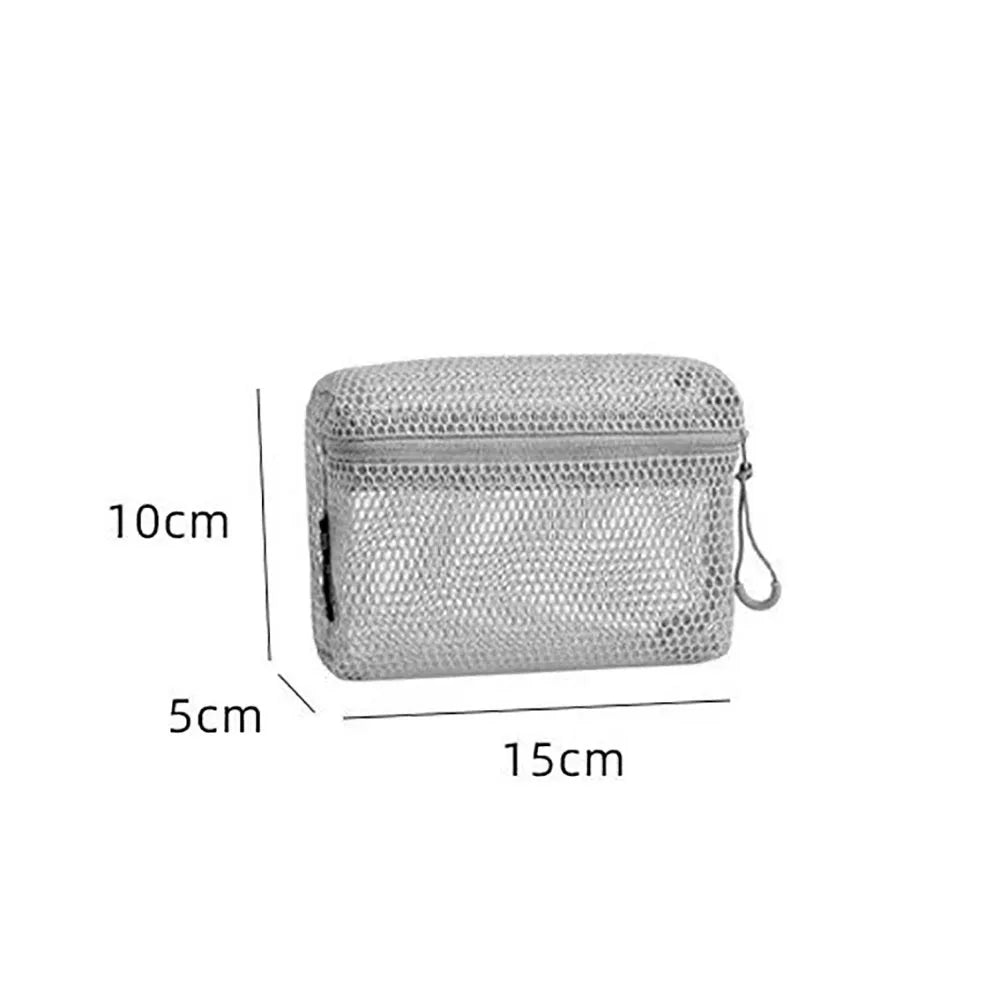 Casual Nylon Storage Pouch With Zipper Hand-held Mesh Pouch Multipurpose Mesh Toiletry Wash Bags Travel