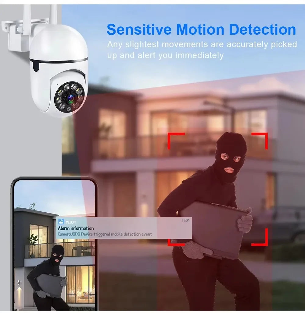 3MP Wifi IP Wireless Security Surveillance PTZ Camera 8X Zoom Cameras Tracking Two-way Audio HD Night Color Cam