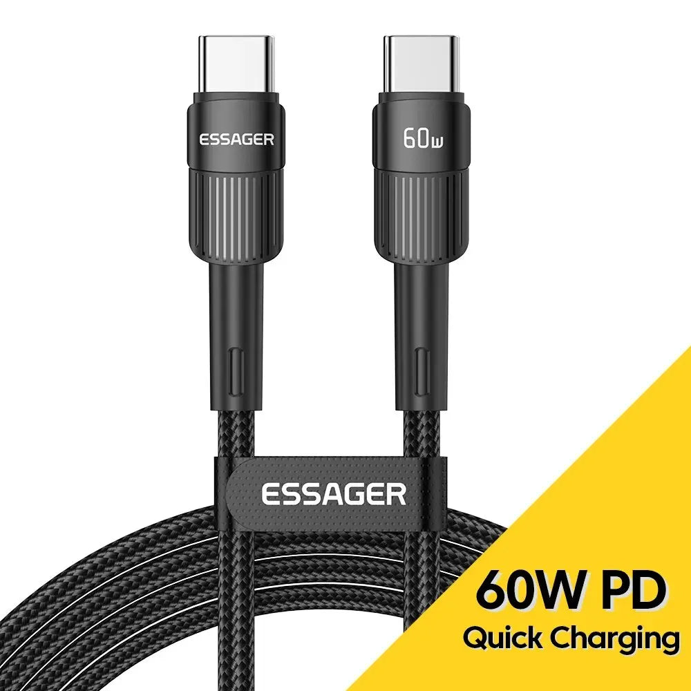 Essager 100W C To C Type C Cable USB C PD Fast Charging Charger Wire Cord For Macbook Samsung Xiaomi Type C USB C Cable