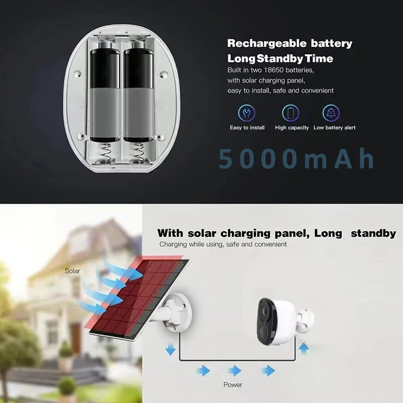 Wireless Outdoor Security Camera, 2K, 3MP, Battery Powered, WiFi, Spotlight Siren, 2-Way Audio, Waterproof