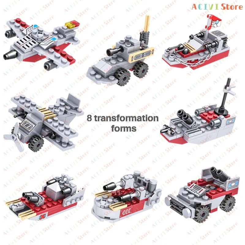 Navy War Chariot Ship Army Boat Plane Model Warships Building Blocks Compatible With Lego  Construction Set for Boys Bricks Toys